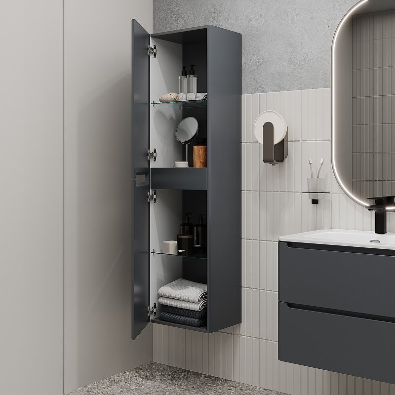 Шкаф-пенал навесной IDDIS EDI40D0i97 40x30x150см графит купить,NaN