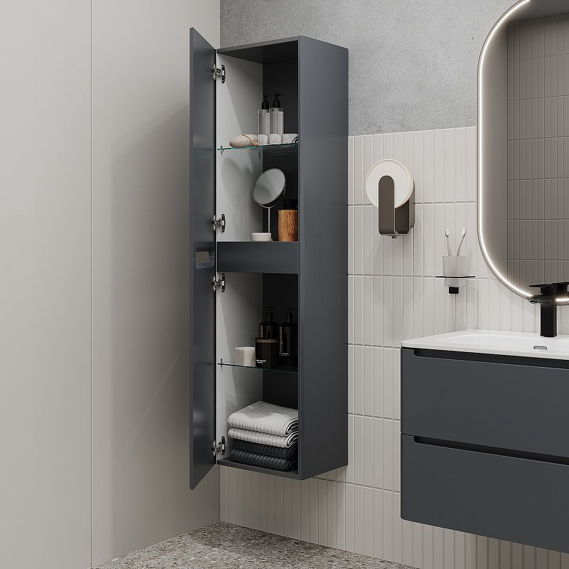 Шкаф-пенал навесной IDDIS EDI40D0i97 40x30x150см графит купить,NaN