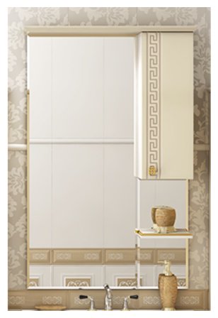 Шкаф зеркальный навесной KABINKA.KZ Olimpia LUX - 75, 75x17x115 см, бежевый