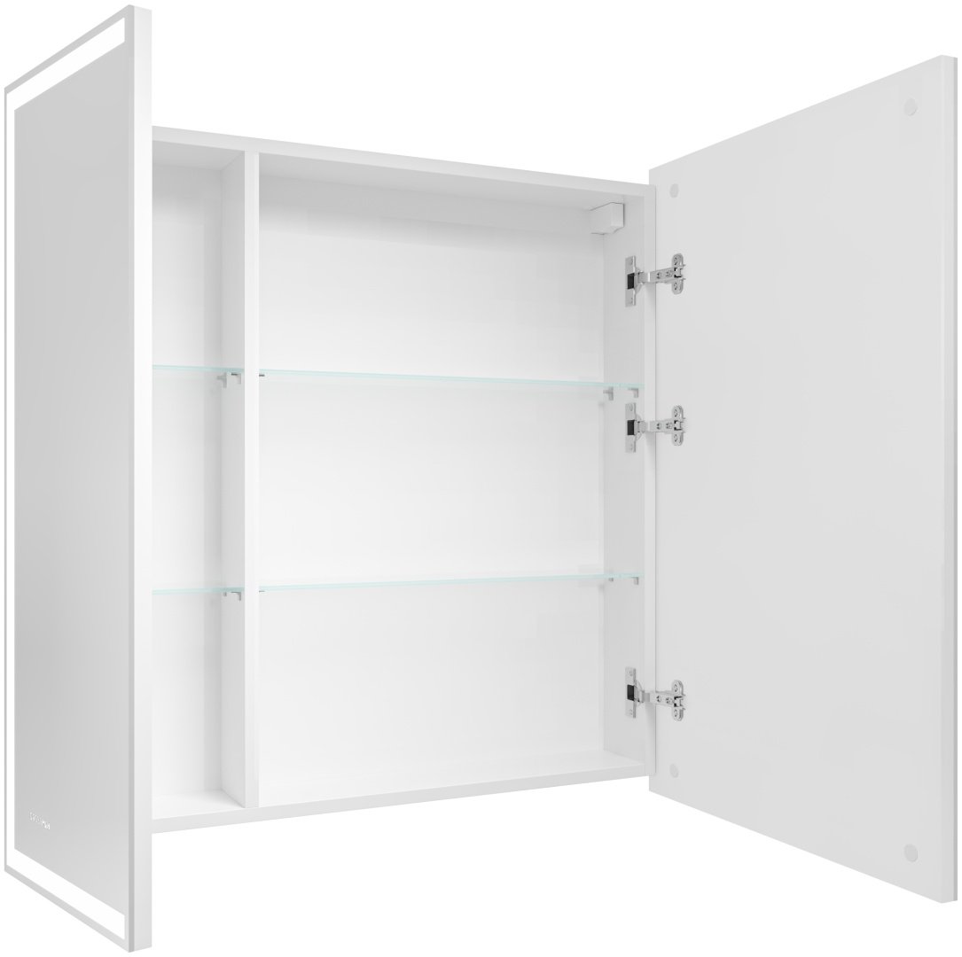 Шкаф зеркальный навесной Grossman 208010, 80x14x80 см, белый