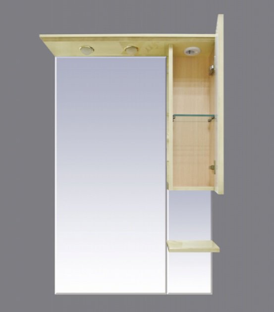 Шкаф зеркальный навесной KABINKA.KZ Olimpia LUX - 75, 75x17x115 см, бежевый