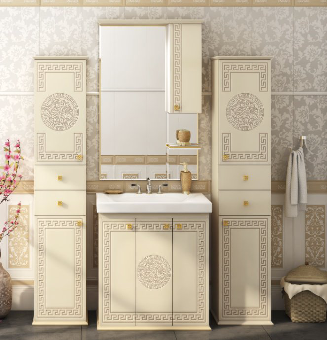 Шкаф зеркальный навесной Kabinka.kz Olimpia LUX - 75 75x17x115см бежевый купить,NaN