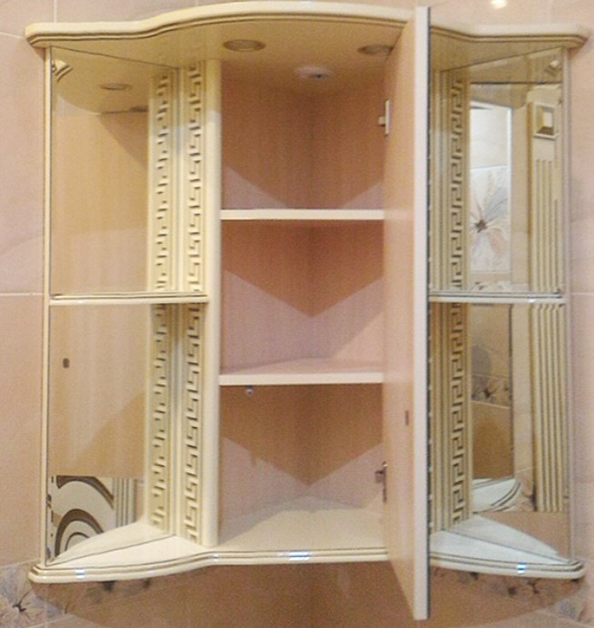 Шкаф зеркальный навесной KABINKA.KZ Olimpia LUX - 60, 85x60x84 см, бежевый купить,NaN