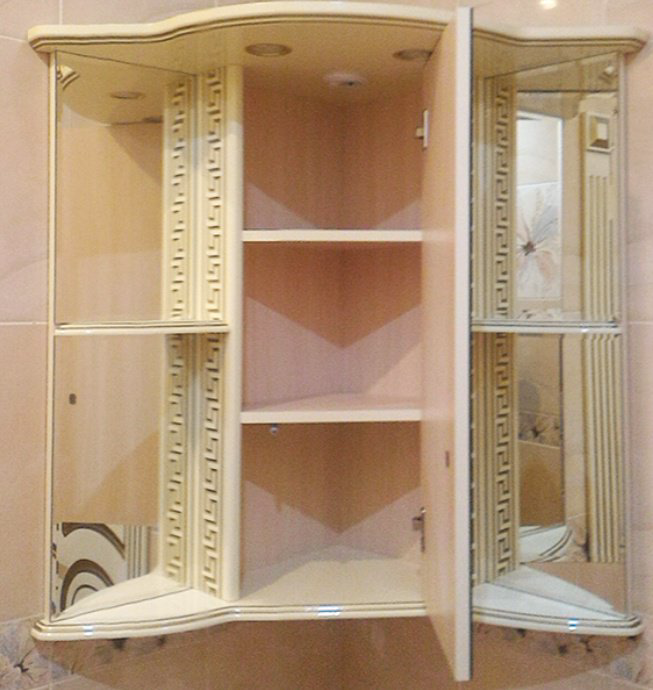 Шкаф зеркальный навесной KABINKA.KZ Olimpia LUX - 60, 85x60x84 см, бежевый купить,NaN