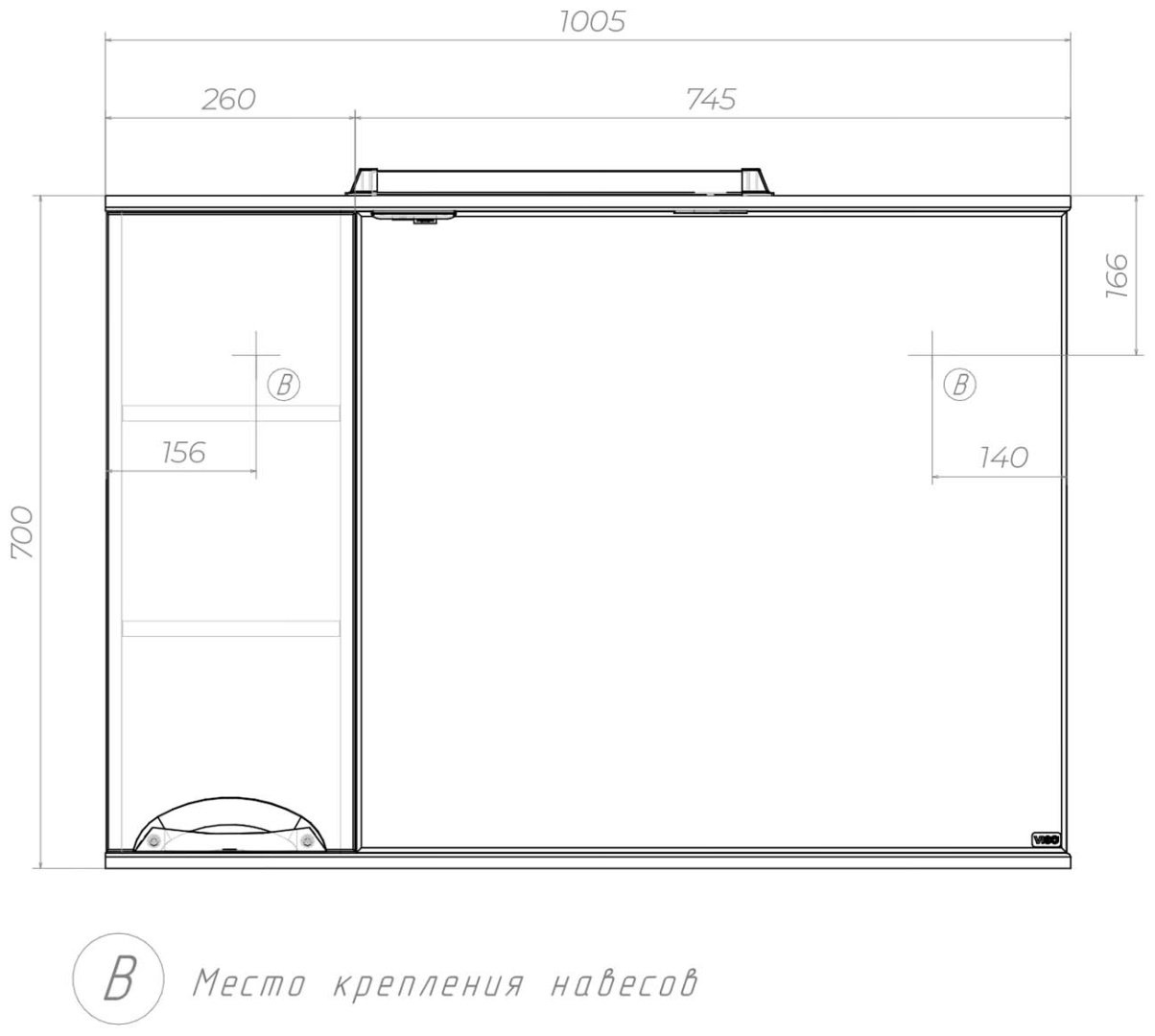 Шкаф зеркальный навесной Kabinka.kz Callao 1000 100x15x70см белый купить,NaN