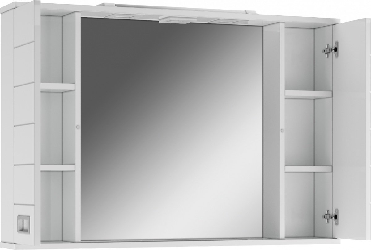 Шкаф зеркальный навесной Kabinka.kz Cube 100 DC5013HZ 100.4x14.8x68.8см белый купить,NaN