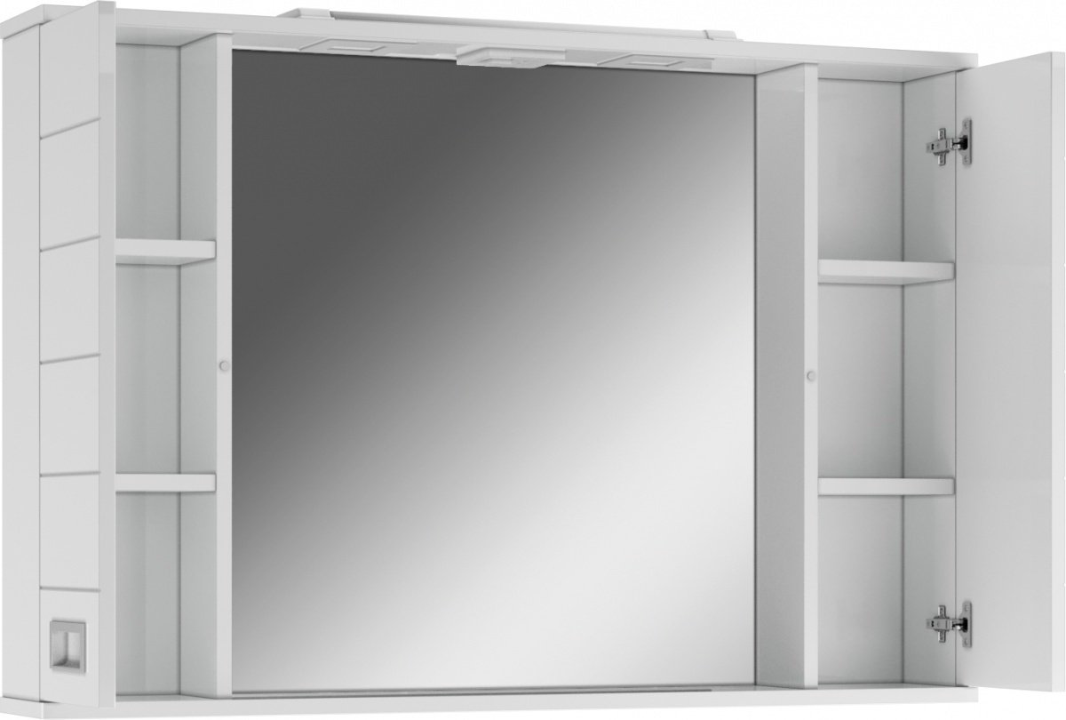 Шкаф зеркальный навесной Kabinka.kz Cube 100 DC5013HZ 100.4x14.8x68.8см белый купить,NaN