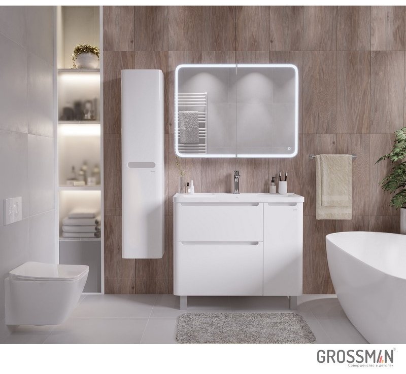 Шкаф навесной Grossman &#34;АДЕЛЬ-100 см&#34;, 100 смx14 смx80 см см, белый