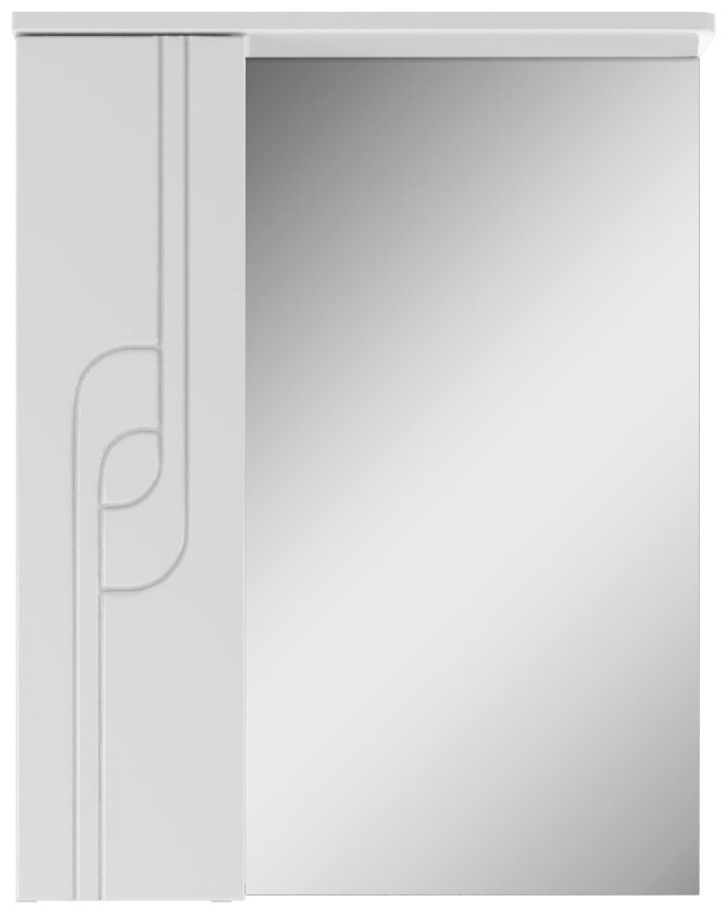Шкаф зеркальный навесной KABINKA.KZ Лилия 55 левый, 55.6x15.1x70.1 см, белый