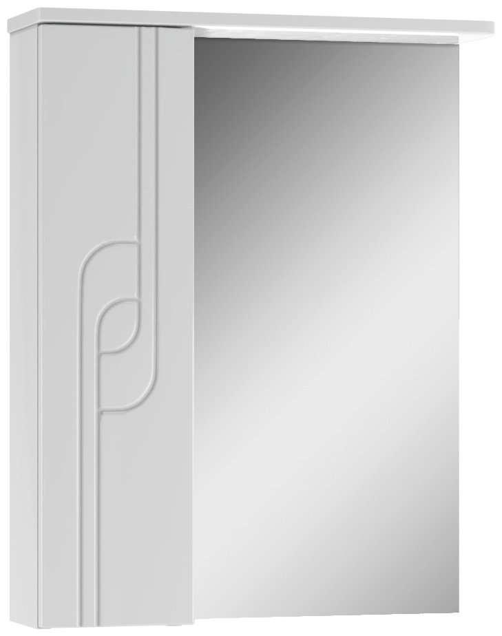Шкаф зеркальный навесной KABINKA.KZ Лилия 55 левый, 55.6x15.1x70.1 см, белый