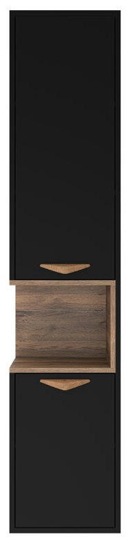 Шкаф-пенал навесной Brevita BERGEN 35 K0000156890 35x33.2x165см черный/коричневый купить,NaN