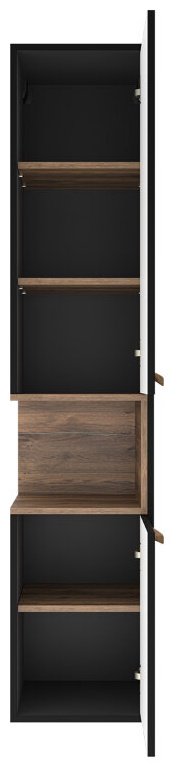Шкаф-пенал навесной Brevita BERGEN 35 K0000156890 35x33.2x165см черный/коричневый купить,NaN