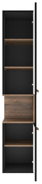 Шкаф-пенал навесной Brevita BERGEN 35 K0000156890 35x33.2x165см черный/коричневый купить,NaN