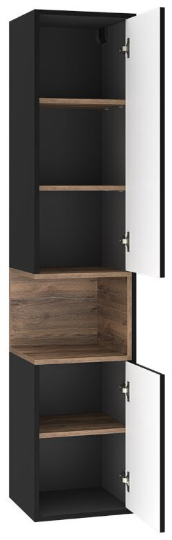 Шкаф-пенал навесной Brevita BERGEN 35 K0000156890 35x33.2x165см черный/коричневый купить,NaN