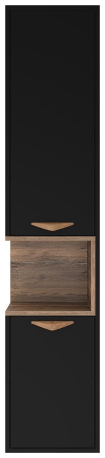 Шкаф-пенал навесной Brevita BERGEN 35 K0000156890 35x33.2x165см черный/коричневый купить,NaN