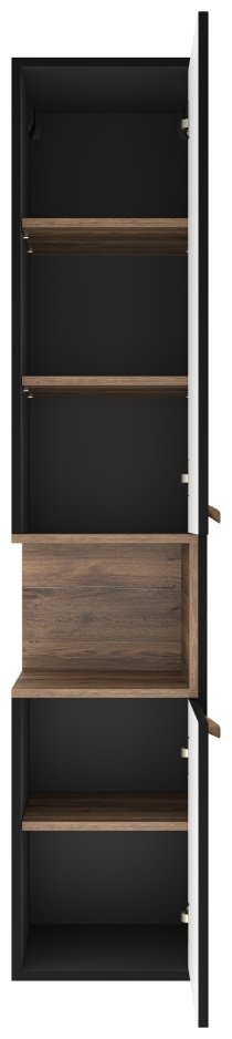 Шкаф-пенал навесной Brevita BERGEN 35 K0000156890 35x33.2x165см черный/коричневый купить,NaN