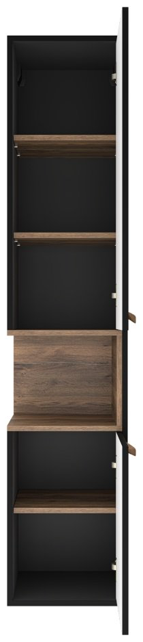 Шкаф-пенал навесной Brevita BERGEN 35 K0000156890 35x33.2x165см черный/коричневый купить,NaN