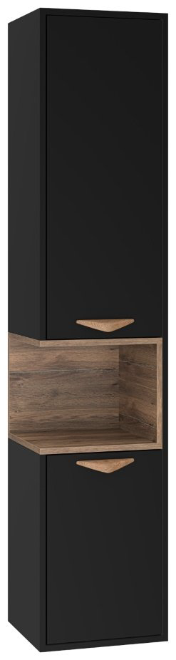 Шкаф-пенал навесной Brevita BERGEN 35 K0000156890 35x33.2x165см черный/коричневый купить,NaN