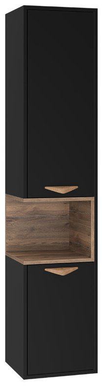 Шкаф-пенал навесной Brevita BERGEN 35 K0000156890 35x33.2x165см черный/коричневый купить,NaN