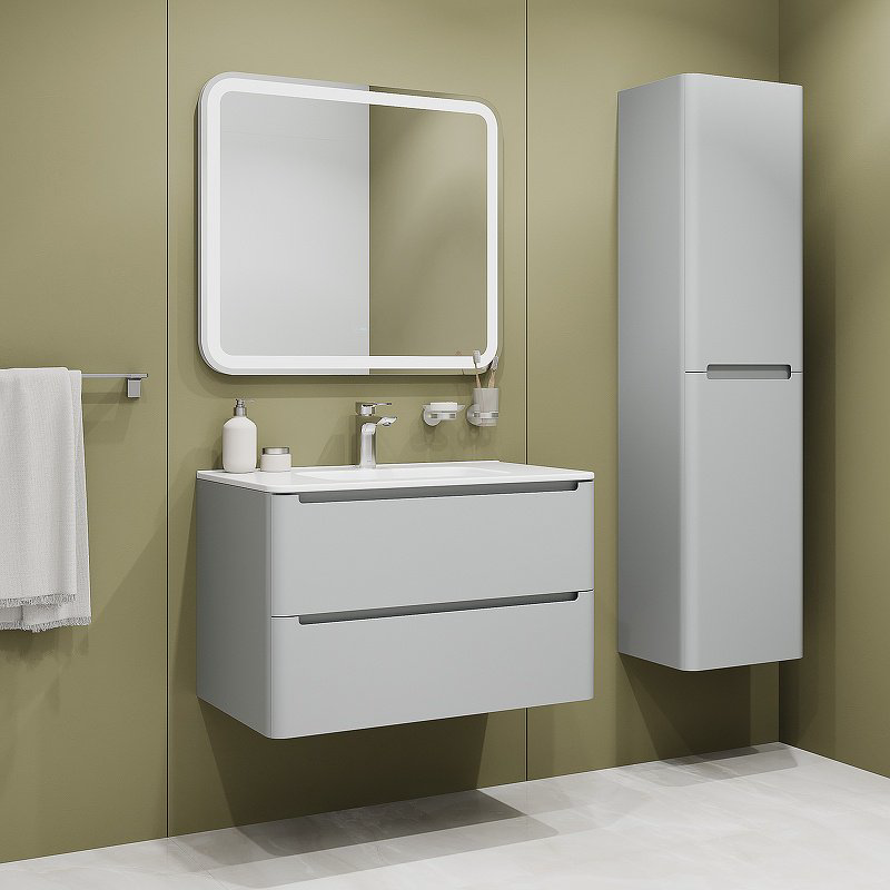Шкаф-пенал навесной IDDIS EDI40L0i97 40x30x150см светло-серый купить,NaN