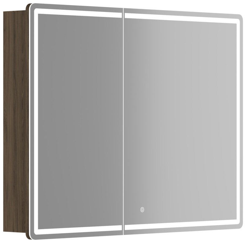 Шкаф зеркальный навесной KABINKA.KZ Mirror, 99x15x74 см, коричневый