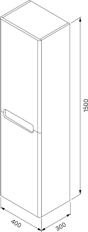 Шкаф-пенал навесной IDDIS EDI40L0i97 40x30x150см светло-серый купить,NaN
