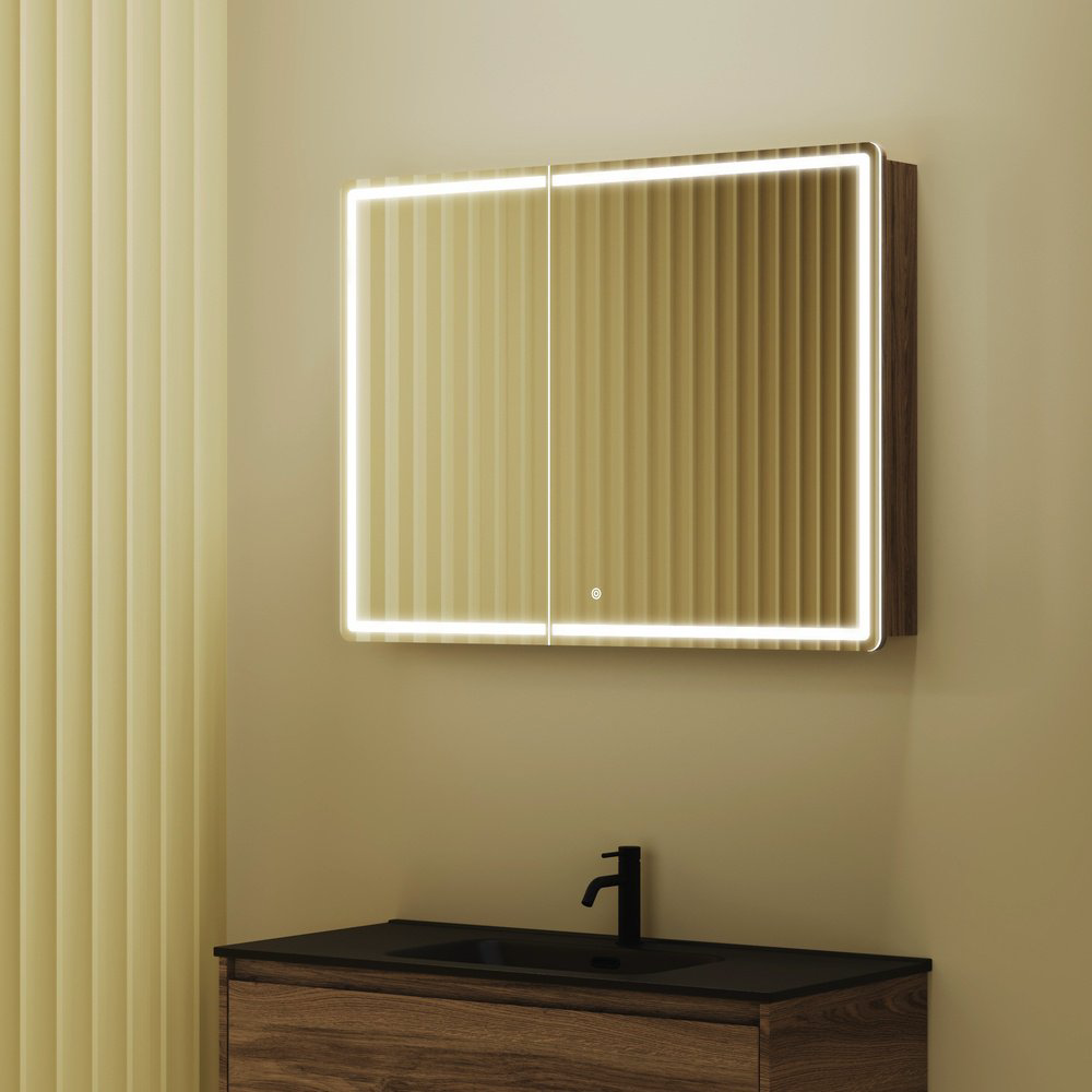 Шкаф зеркальный навесной Kabinka.kz Mirror 99x15x74см коричневый купить,NaN