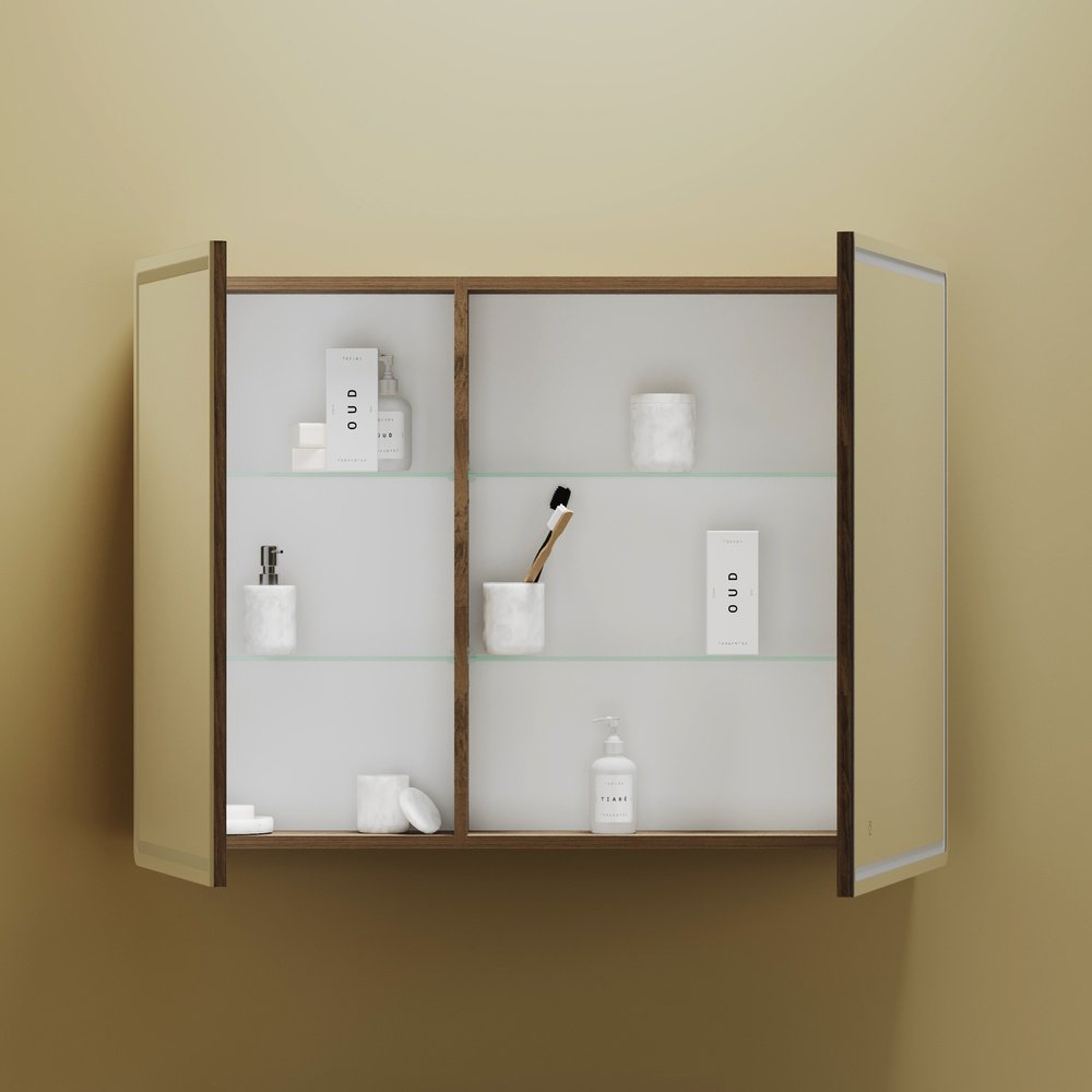 Шкаф зеркальный навесной KABINKA.KZ Mirror, 99x15x74 см, коричневый