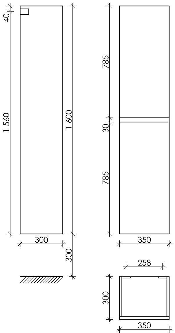 Шкаф-пенал KABINKA.KZ PUR35EG 35x30x160см коричневый купить,NaN