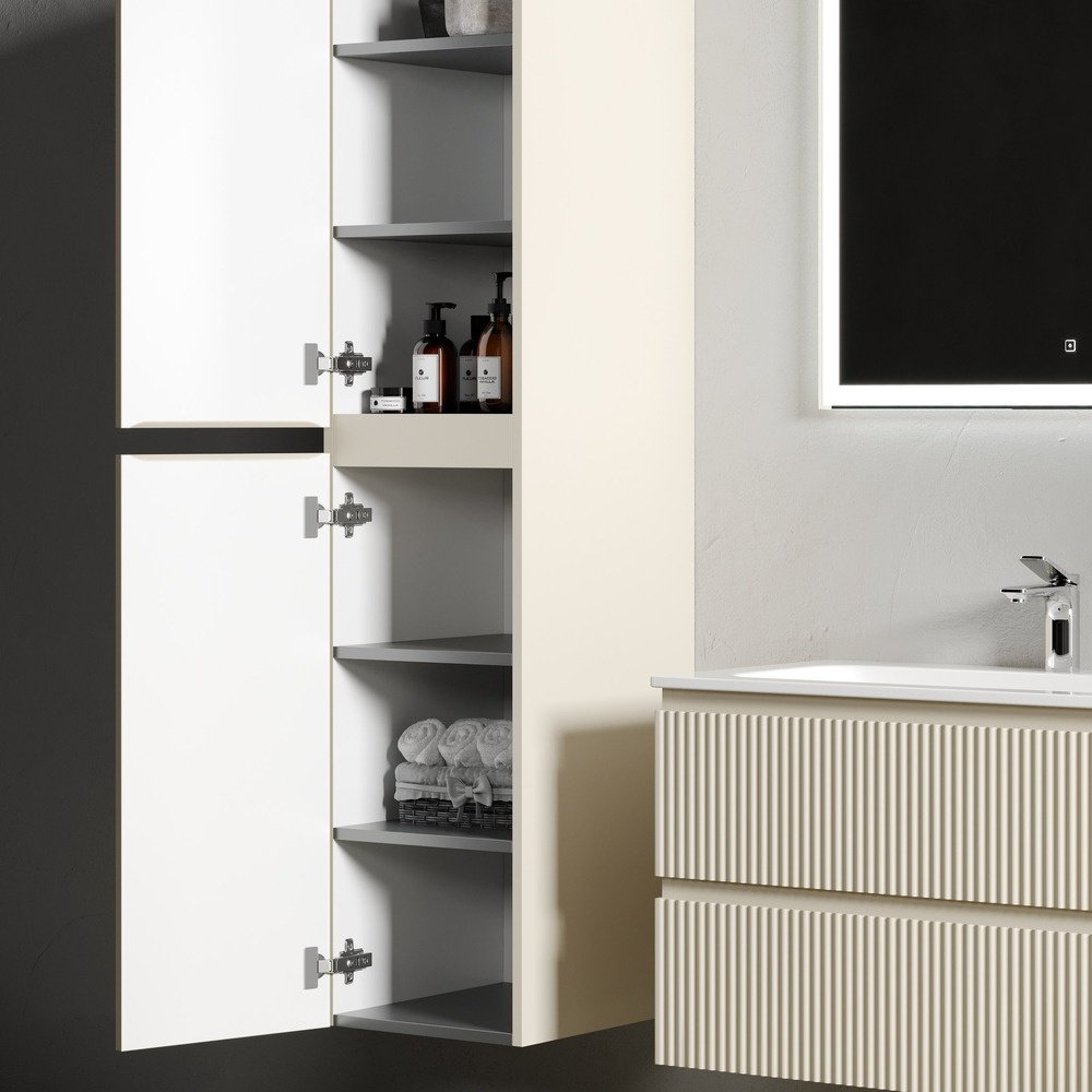 Шкаф-пенал навесной KABINKA.KZ Snob R 35, 35x35x165 см, бежевый