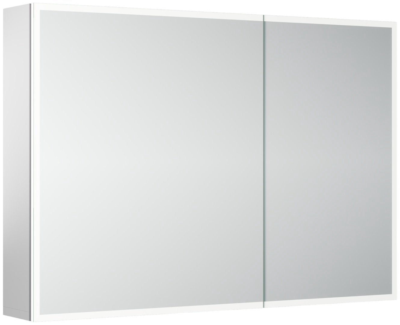 Шкаф зеркальный навесной Kabinka.kz Evoke 100x13.6x70см серый купить,NaN