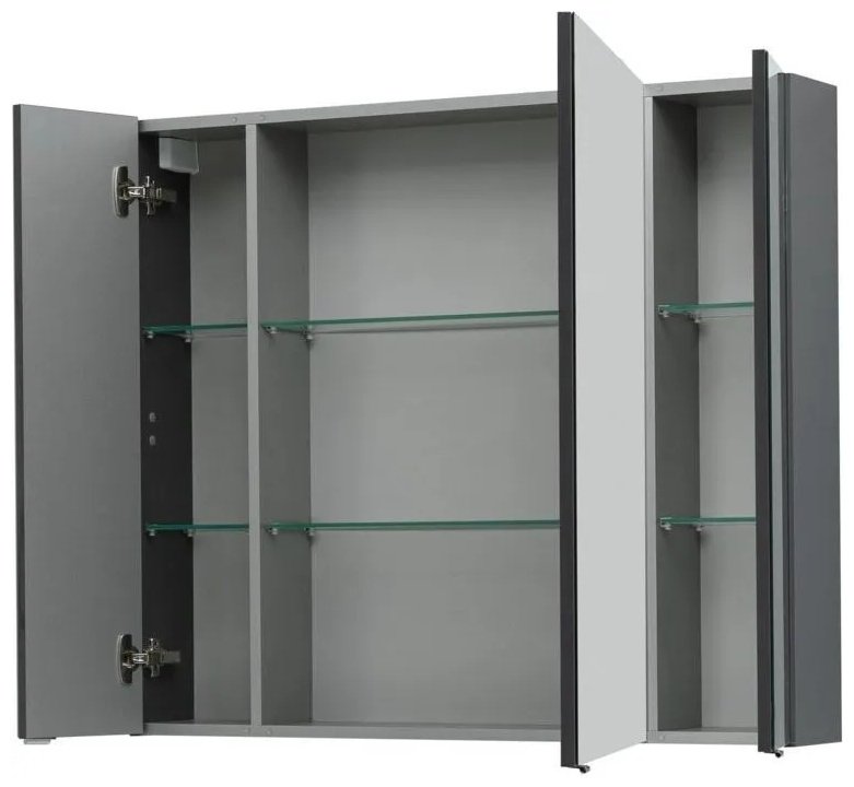 Шкаф зеркальный навесной KABINKA.KZ Алвита 100, 100x17.2x85 см, серый, белый