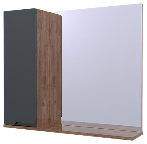 Шкаф навесной AVK Ингрид, 60x17.5x70 см, графит, коричневый