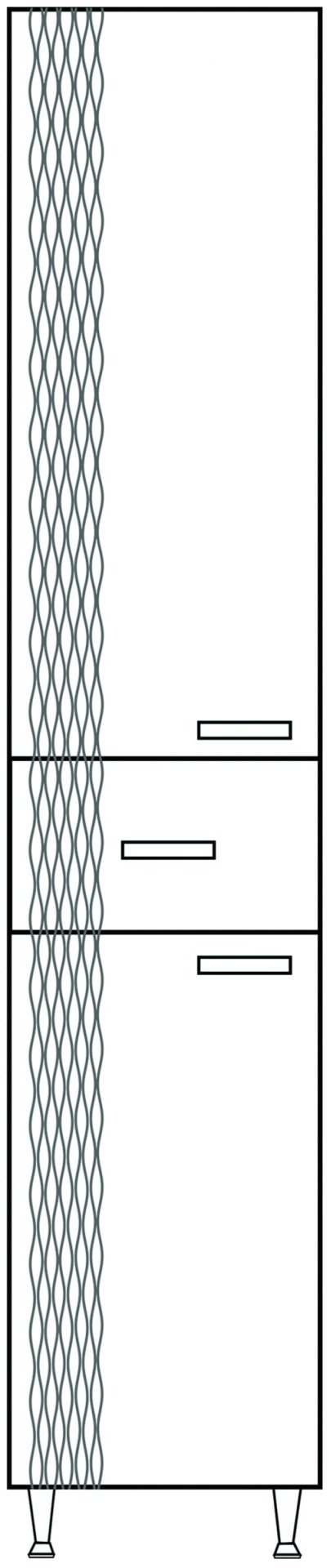 Шкаф-пенал напольный KABINKA.KZ 29385, 30x29x200 см, белый