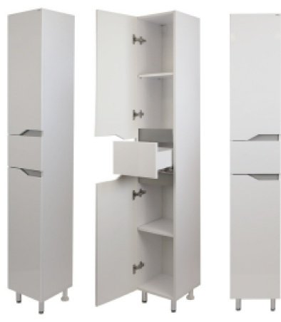 Шкаф-пенал напольный KABINKA.KZ Анталия ECO, 30x31x188 см, белый, серый