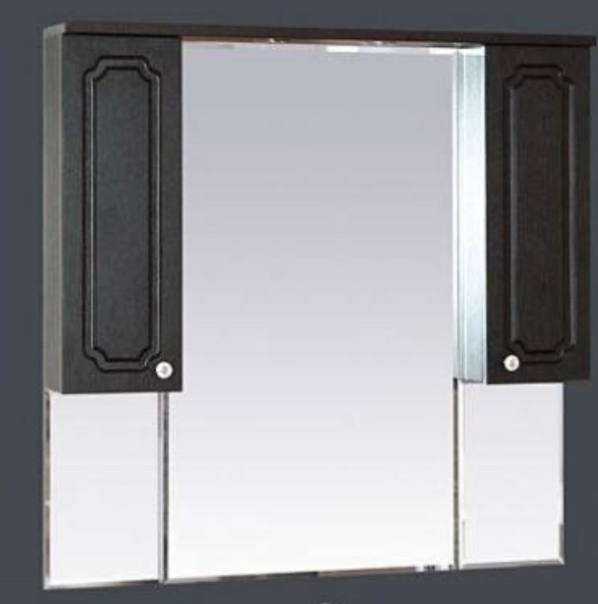 Шкаф зеркальный навесной KABINKA.KZ Александра -105, 105x17x80 см, черный