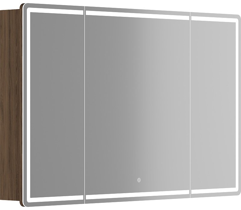 Шкаф зеркальный навесной KABINKA.KZ MI120ECH, 119x15x74 см, коричневый
