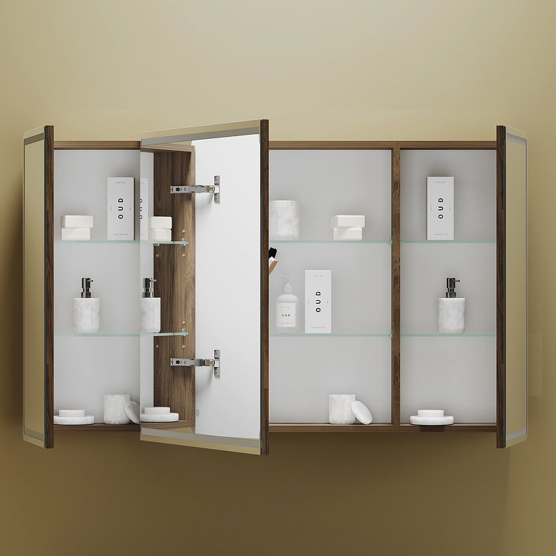 Шкаф зеркальный навесной KABINKA.KZ MI120ECH, 119x15x74 см, коричневый