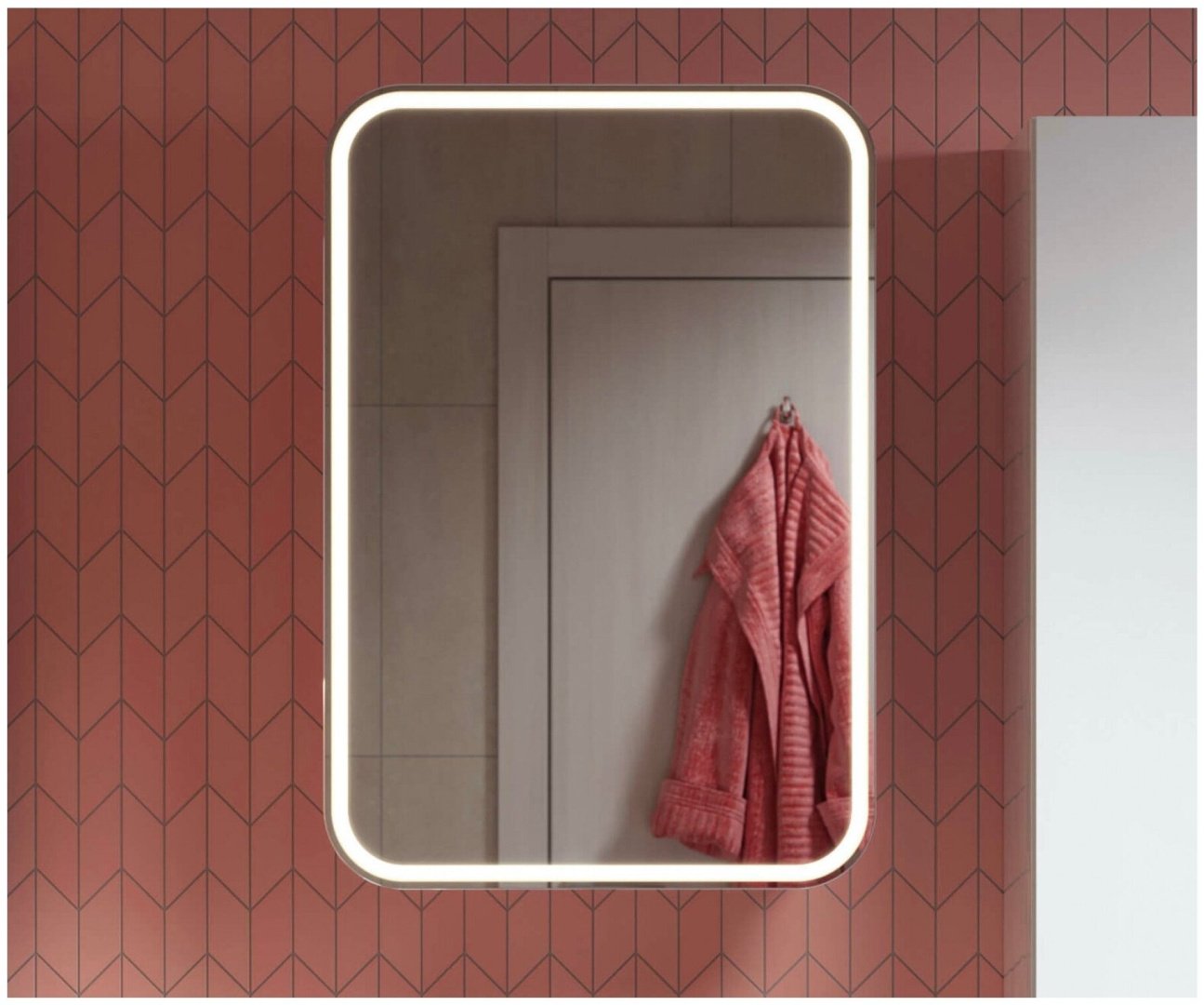 Шкаф зеркальный навесной KABINKA.KZ Lana, 55x13.5x80 см, белый