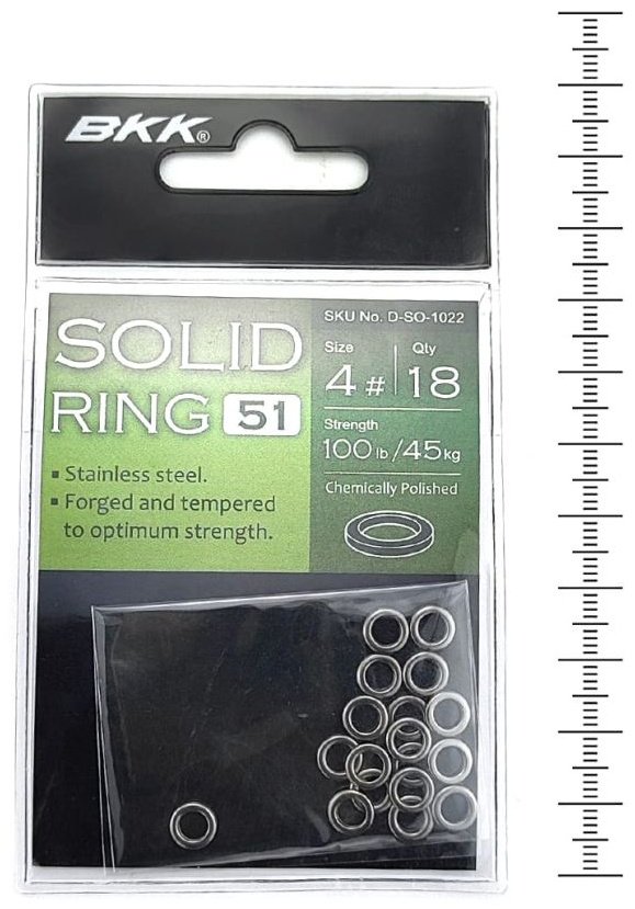 Кольцо BKK Кольцо для оснасток Solid Ring-51 №4, 45kg (18шт) D-S0-1022 купить,NaN