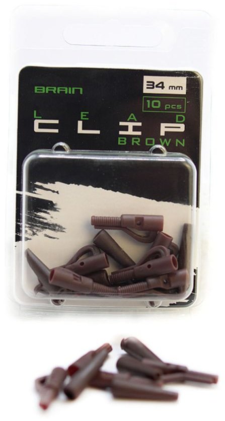 Клипса Brain Безопасная клипса Clip With Stopper 34mm Brown (10 шт/уп) SGXA-90472-brown 1858.24.98 купить,NaN