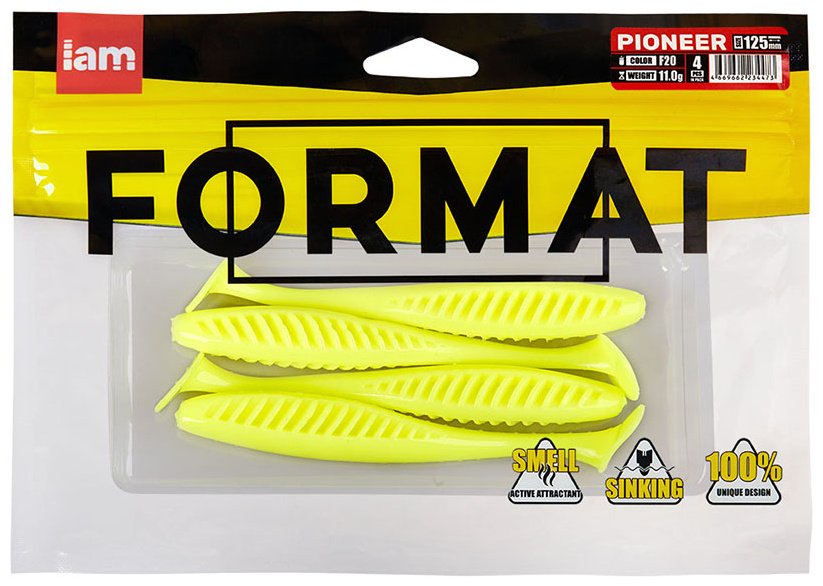 Мягкая приманка IAM Силиконовая приманка FORMAT PIONEER 125mm (4шт.) цвет F20 4 шт 125 мм купить,NaN