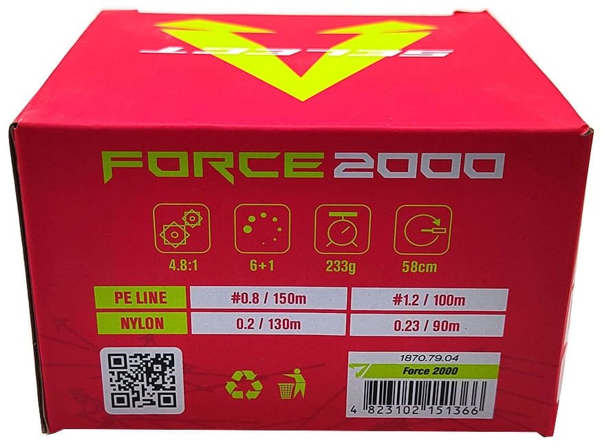 Катушка SELECT безынерционная Force 2000 6+1BB, 4.8:1 купить,NaN
