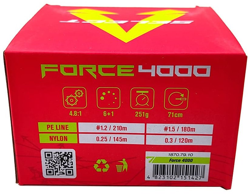 Катушка SELECT безынерционная Force 4000 6+1BB, 4.8:1 купить,NaN