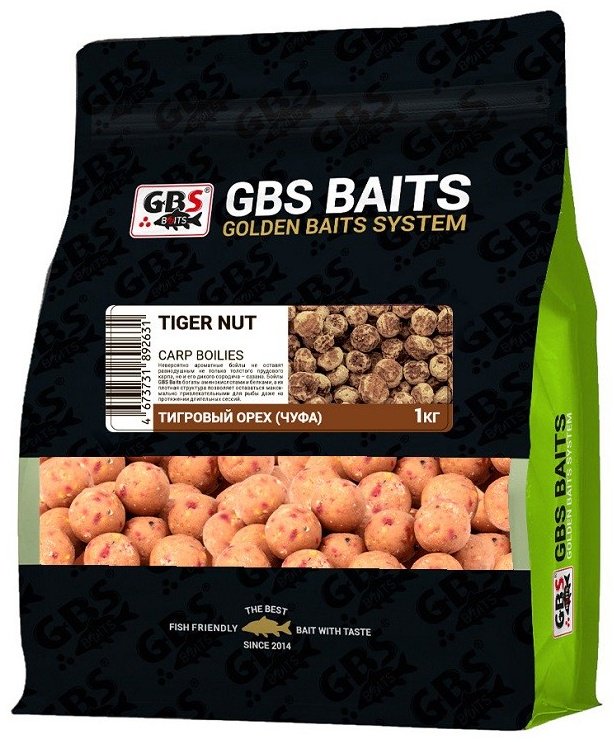 Прикормка GBS Бойлы Baits 20мм 1кг Тигровый орех Тигровый Орех 1 кг купить,NaN