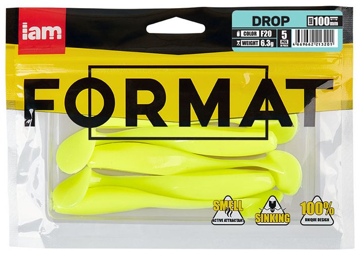 Мягкая приманка IAM Силиконовая приманка FORMAT DROP 100mm (5шт.) цвет F20 5 шт 100 мм купить,NaN