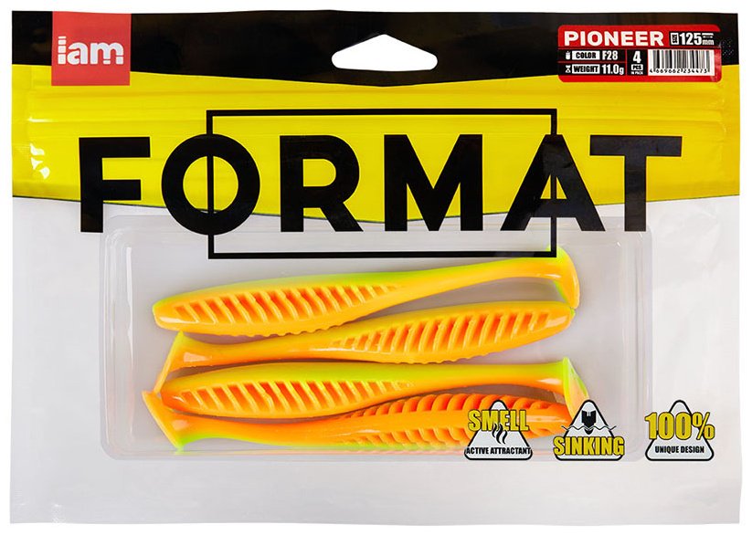Мягкая приманка IAM Силиконовая приманка FORMAT PIONEER 125mm (4шт.) цвет F28 4 шт 125 мм купить,NaN