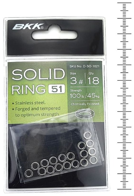 Кольцо BKK Кольцо для оснасток Solid Ring-51 №3, 45kg (18шт) D-S0-1021 купить,NaN