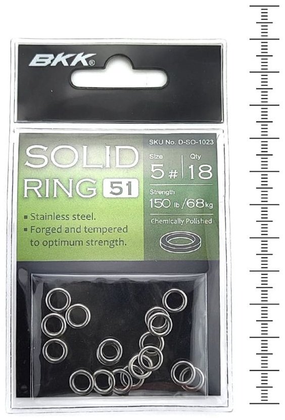 Кольцо BKK Кольцо для оснасток Solid Ring-51 №5, 68kg (18шт) D-S0-1023 купить,NaN