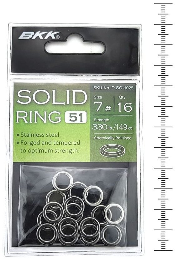 Кольцо BKK Кольцо для оснасток Solid Ring-51 №7, 149kg (16шт) D-S0-1025 купить,NaN